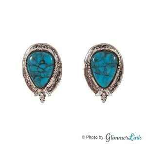 Vintage ART by Arthur Pepper Faux Turquoise Southwestern Style Clip On Earrings